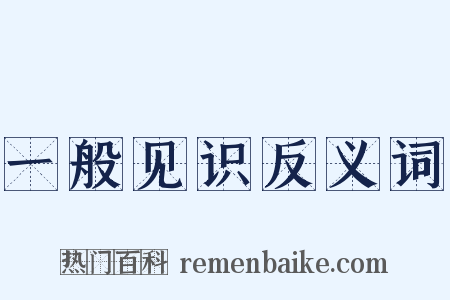 一般见识反义词是什么意思的图片